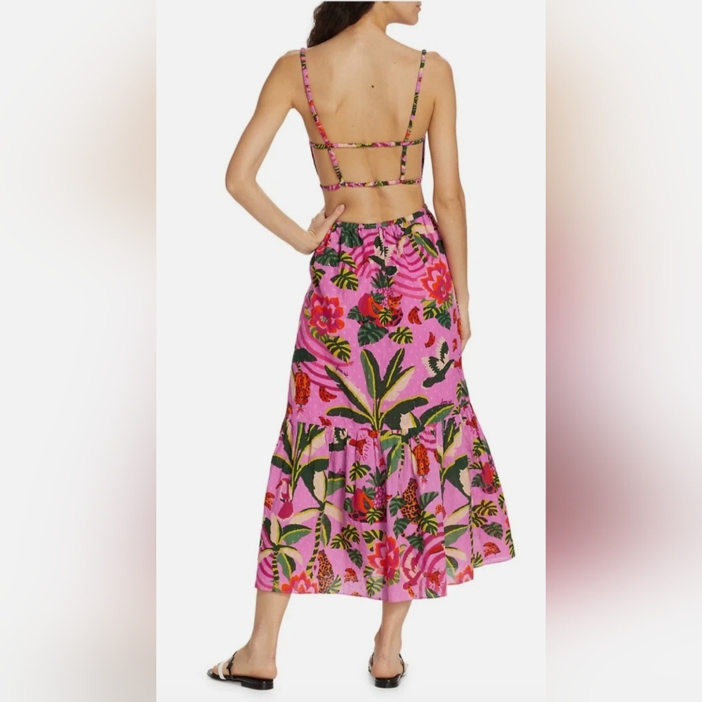 FARM Rio Pink Floral Midi Dress - Picture 2 of 10